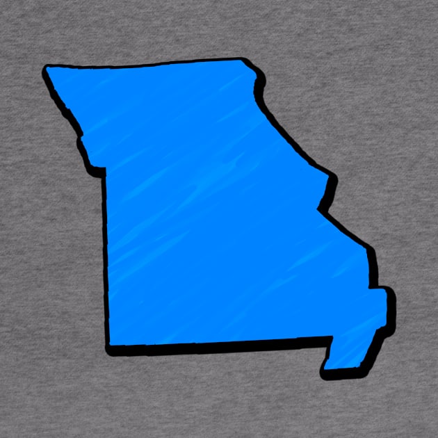 Bright Blue Missouri Outline by Mookle